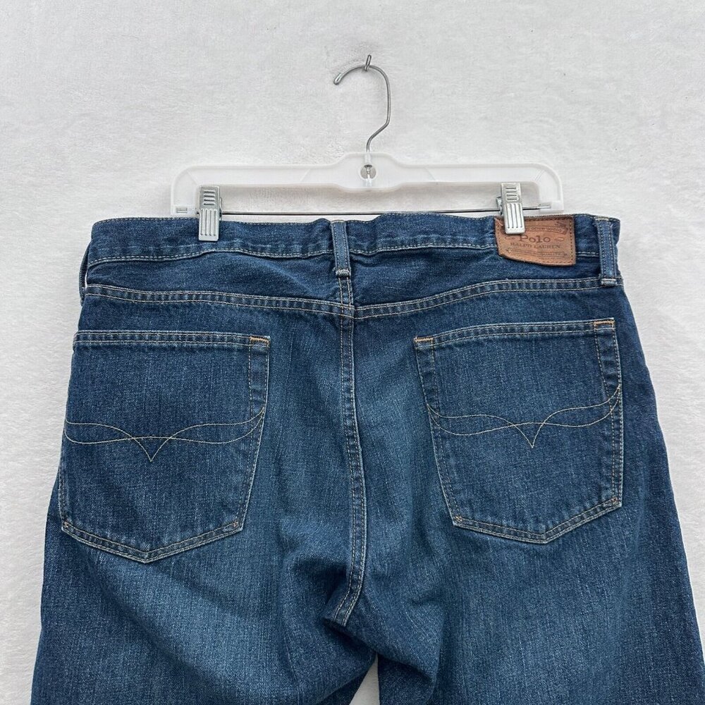 Polo by Ralph Lauren Men’s Slim Straight Jeans - Dark Blue Denim - Picture 12 of 13